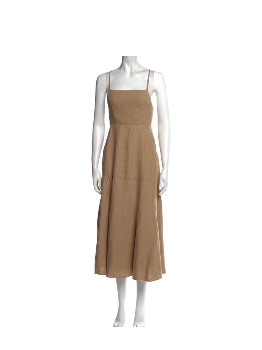 Mara Hoffman Tan Square-Neck Midi Dress